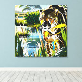 Gepunkteter Streak: Geparden auf der Jagd Leinwanddruck (Insitu (Holzboden))