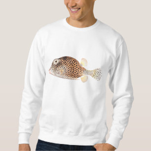 Gepunkteter Trunkfish-Vintager Fisch-Druck Sweatshirt