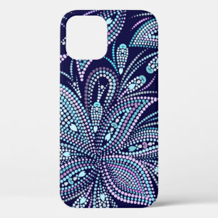 Gepunktetes blaues Muster mit Paisley und Perlen. Case-Mate iPhone Hülle