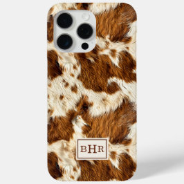 Gepunktetes braunes Rindsleder mit Monogramm Case-Mate iPhone Hülle