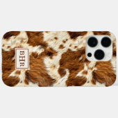 Gepunktetes braunes Rindsleder mit Monogramm Case-Mate iPhone Hülle (Rückseite (Horizontal))