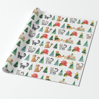 Gepunktetes Cat Holiday Wrapping Paper (Bengals, M Geschenkpapier
