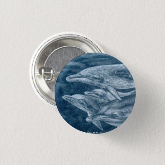 Gepunktetes Delphin-Button Button (Vorne & Hinten)