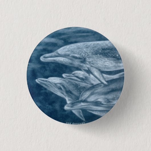 Gepunktetes Delphin-Button Button (Vorderseite)