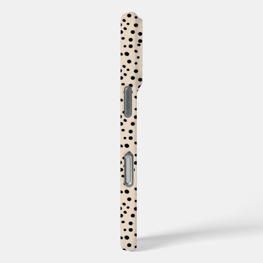 Gepunktetes Elfenbeinschwarzmuster Case-Mate iPhone Hülle (Rückseite / Rechts)