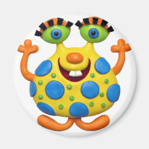 Gepunktetes gelbes Monster Magnet