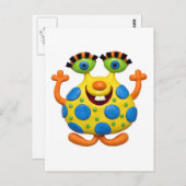 Gepunktetes Gelbmonster Postkarte (Vorne/Hinten)