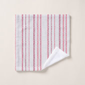 Gepunktetes gestreiftes Muster. Badhandtuch Set (Waschlappen)