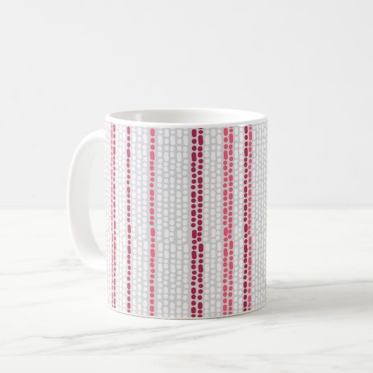 Gepunktetes gestreiftes Muster. Kaffeetasse (Vorderseite Links)