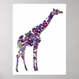 Gepunktetes Giraffenplakat in mehreren Farben Poster
