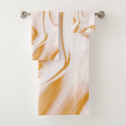 Gepunktetes Gold und weißer Marmor Badhandtuch Set (Insitu)