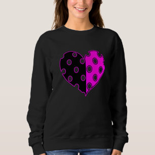 Gepunktetes Herz in Schwarz und Pink   Sweatshirt