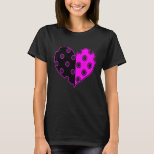 Gepunktetes Herz in Schwarz und Rosa T-Shirt
