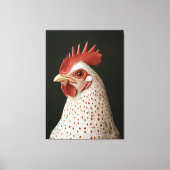 Gepunktetes Hühnerportrait Leinwanddruck (Vorderseite)