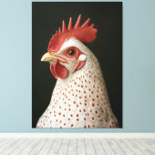 Gepunktetes Hühnerportrait Leinwanddruck (Insitu (Holzboden))