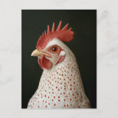 Gepunktetes Hühnerportrait Postkarte (Vorderseite)