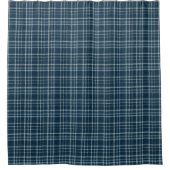 Gepunktetes kariertes Muster. grau-blau. Duschvorhang (Vorderseite)