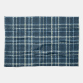 Gepunktetes kariertes Muster. grau-blau. Geschirrtuch (Horizontal)