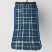 Gepunktetes kariertes Muster. grau-blau. Golf Headcover (Rotieren 90)