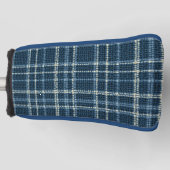 Gepunktetes kariertes Muster. grau-blau. Golf Headcover (Vorderseite)