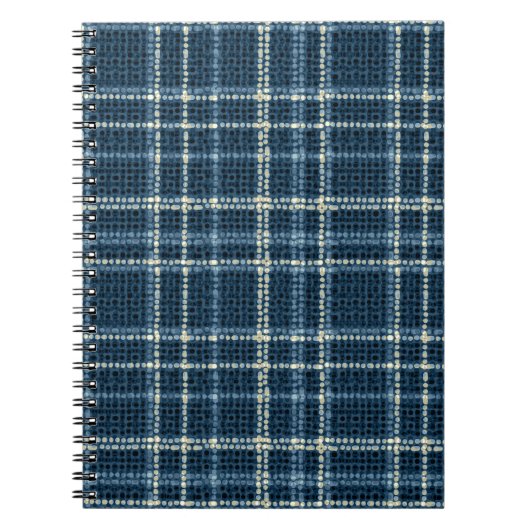 Gepunktetes kariertes Muster. grau-blau. Notizblock (Vorderseite)