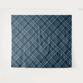 Gepunktetes Karomuster. Grau-Blau. Wandteppich (Vorderseite (Horizontal))
