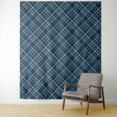 Gepunktetes Karomuster. Grau-Blau. Wandteppich (Beispiel)