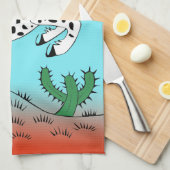 Gepunktetes Pferd in der Wüste Küche Handtuch (Viertel Falte)