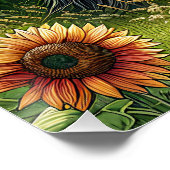 Gepunktetes Pferd, rustikaler Stall, Sonnenaufgang Poster (Ecke)