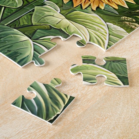 Gepunktetes Pferd, rustikaler Stall, Sonnenaufgang Puzzle (Seite)