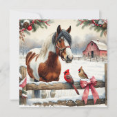 Gepunktetes Pinto Pferd und Kardinal Personalisier (Vorderseite)