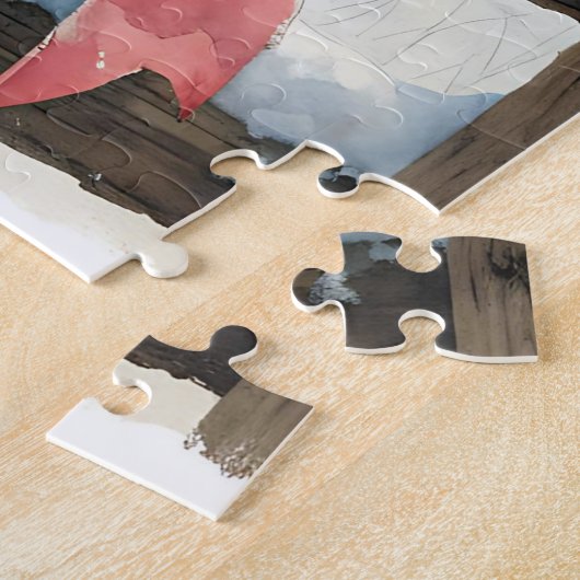 Gepunktetes Pinto Pferd und Kardinal Weihnachten Puzzle (Seite)