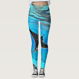 Gepunktetes Raydesign unter Wasser Leggings