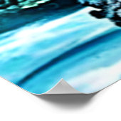 Gepunktetes Raydesign unter Wasser Poster (Ecke)