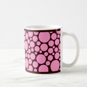 Gepunktetes Rosa auf Dunkelbraun Kaffeetasse