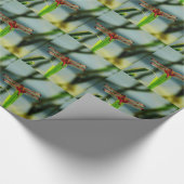 Gepunktetes Rotes und Schwarzes Dragonfly Geschenkpapier (Ecke)
