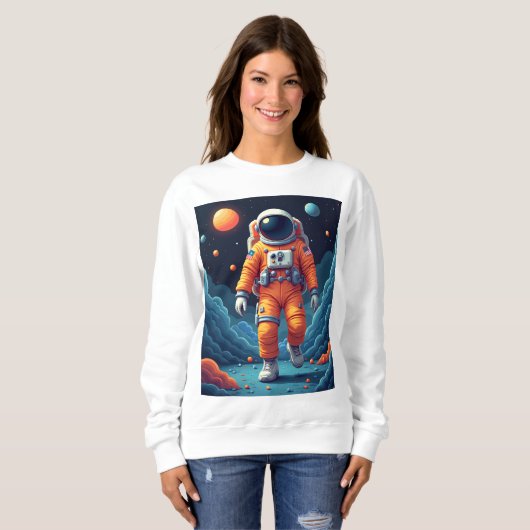Gepunktetes Spaceman-Sweatshirt Sweatshirt (Vorne ganz)