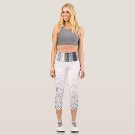 Gepunktetes Streifenmuster Capri Leggings