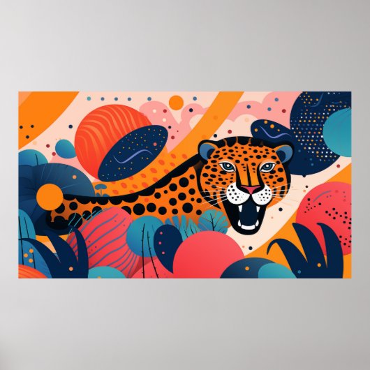 Gepunktetes Tier in farbiger Umgebung Poster (Vorne)