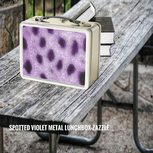 Gepunktetes Violett Metall Brotdose