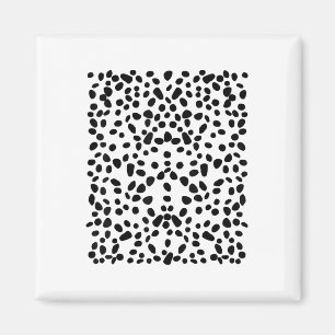 Gepunktetes Weiß mit schwarzen Polka Dots Dalmatin Magnet