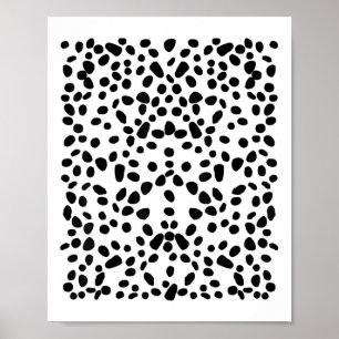 Gepunktetes Weiß mit schwarzen Polka Dots Dalmatin Poster