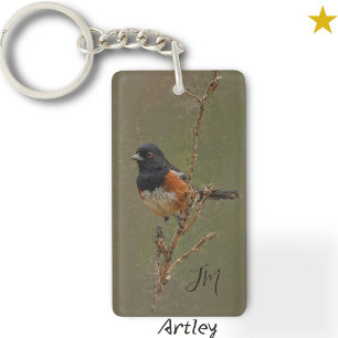 Gepunktetes Zeichnen von Vogel-Malvorlagen Schlüsselanhänger