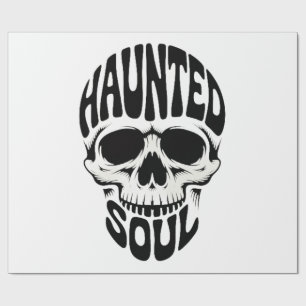 Gequälte Seele Schädel-Typografie Geschenkpapier