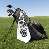 Gequälte Seele Schädel-Typografie Golfhandtuch (Gras)
