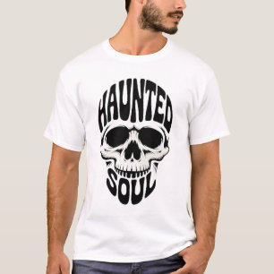 Gequälte Seele Schädel-Typografie T-Shirt