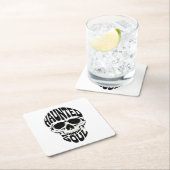 Gequälte Seelen-Schädel-Typografie Rechteckiger Pappuntersetzer (Vor Ort)