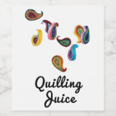 Gequillter Paisleys Funny Quilling Juice (6) Weinetikett (Einzelnes Label)