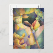 Gequilte Tiere Postkarte (Vorne/Hinten)