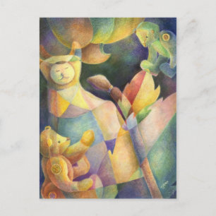 Gequilte Tiere Postkarte